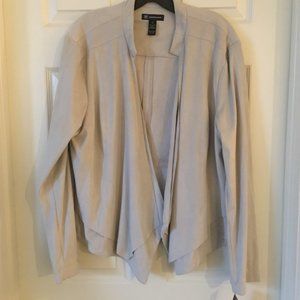 INC INT'L Putty Faux Suede Drape Front Jacket XL
